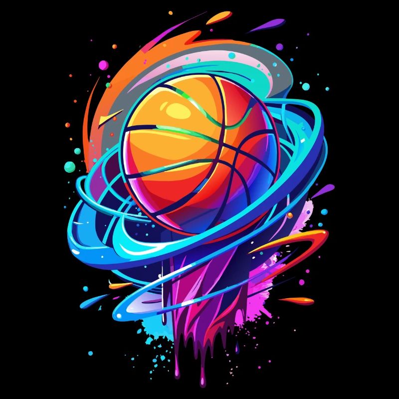 Basketball Hoops Vortex Neon Swirl