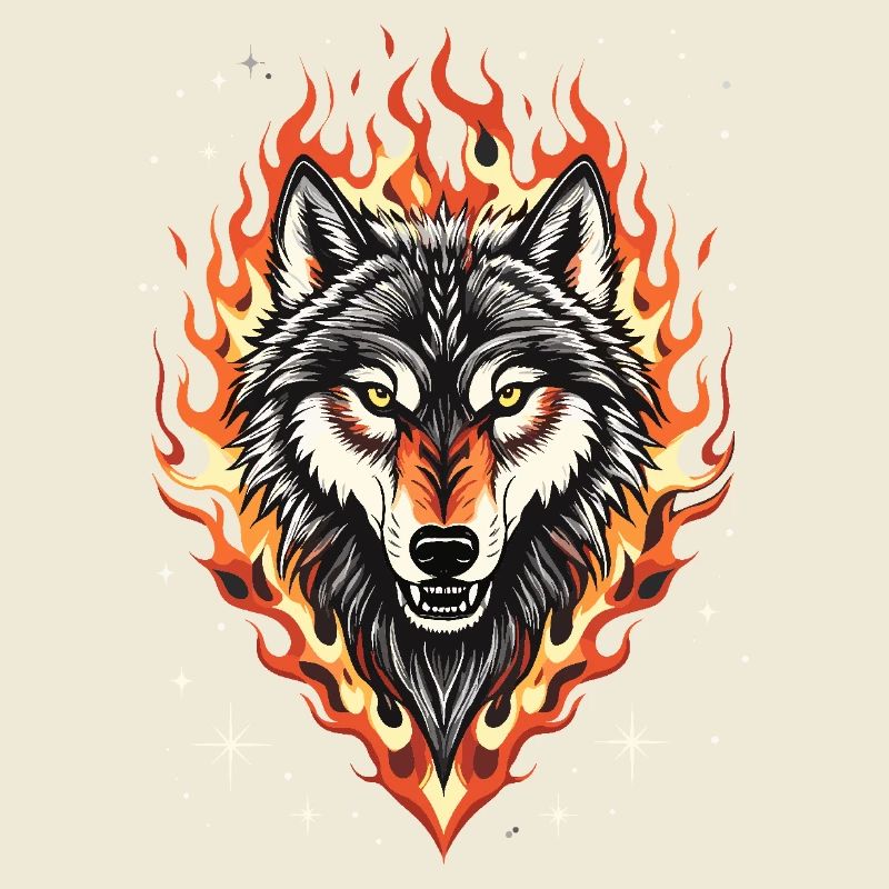 Wolf and Flames