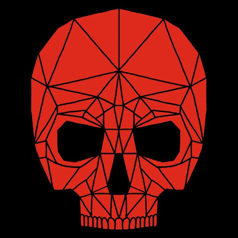 Roter Roboterschädel