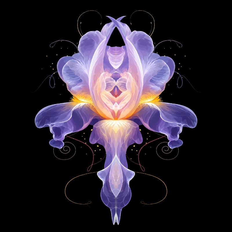 Abstrakte Iris Blüte Leuchtendes Florales Design