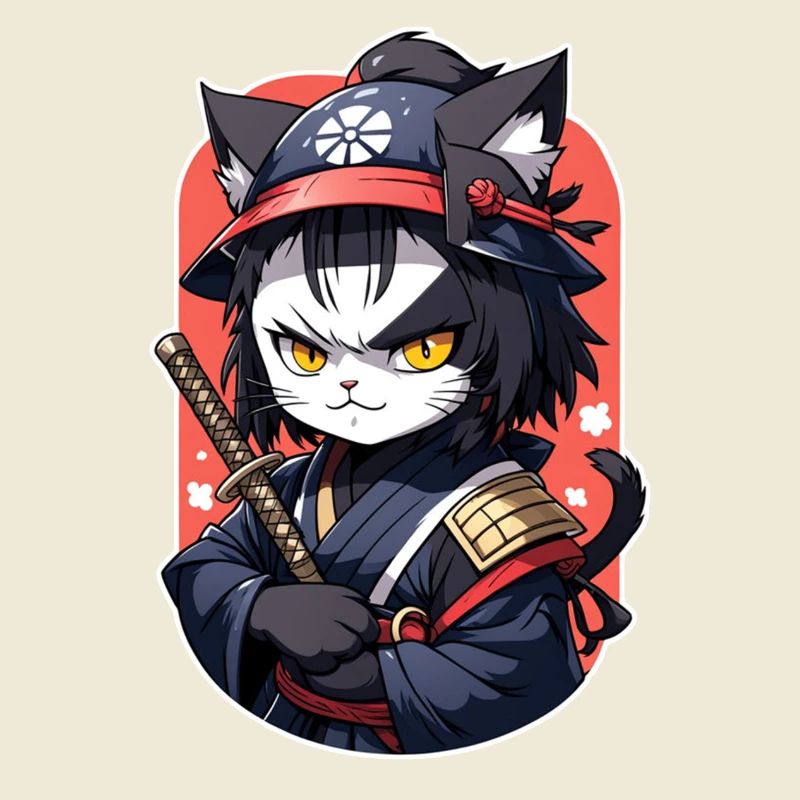 Ninja Katze - Samurai Kätzchen