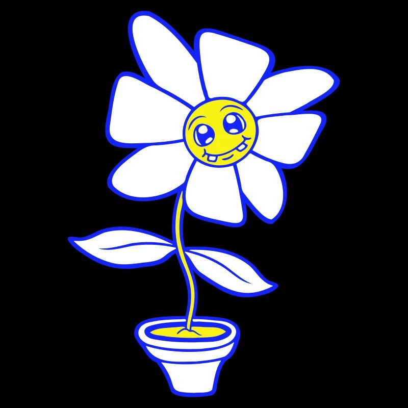 Petit Pot De Fleurs Visage Heureux Drôle