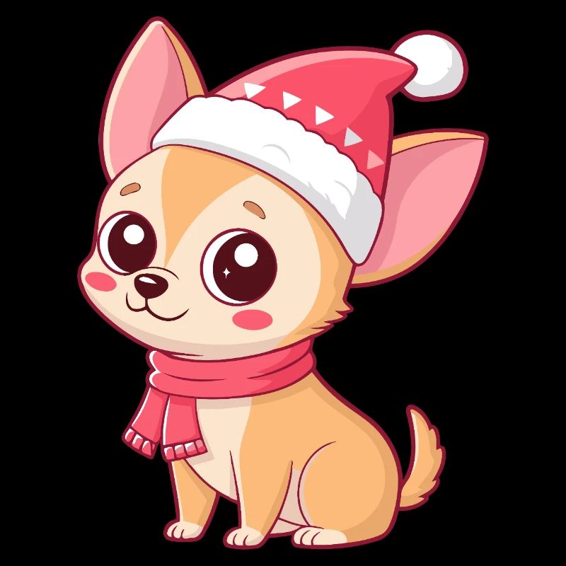 Fröhlicher Hund mit Weihnachtshut