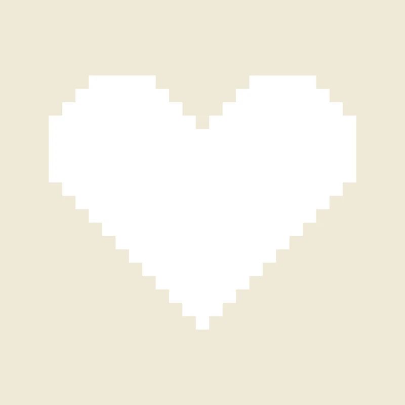 Heart pixel white