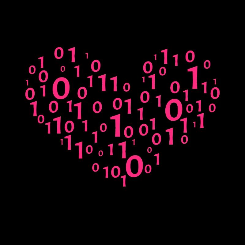 Heart Binary Coding Computer Science Gift