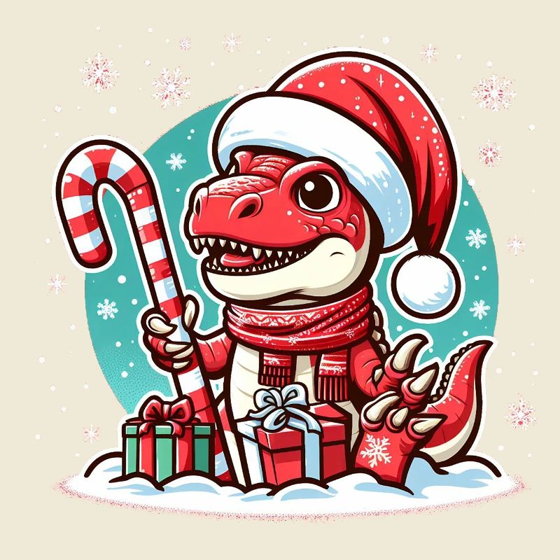 Christmas Red Dinosaur