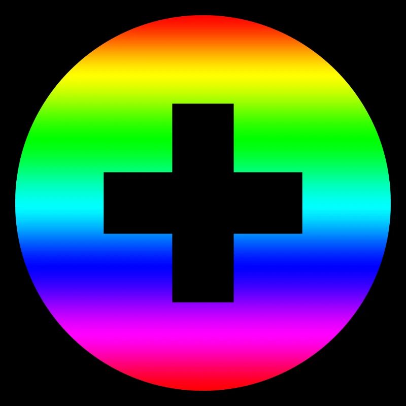 Runder Regenbogen plus Kreuz