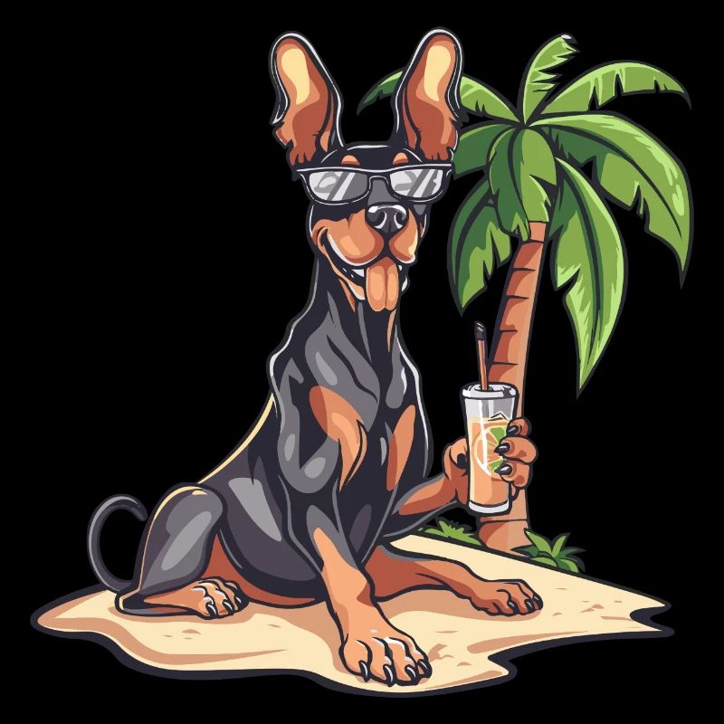 Chien Doberman Été