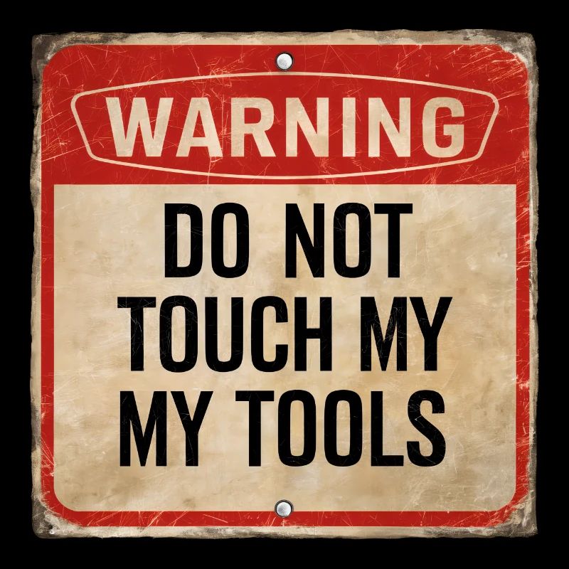 Warning Do Not Touch My Tools Lustiges Warnschild