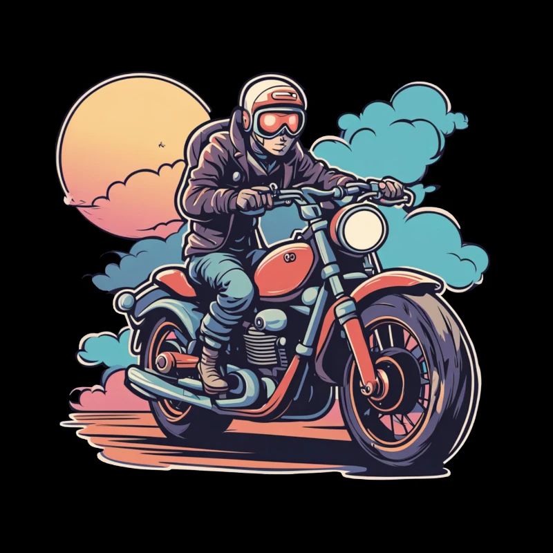 Motorradfahrer rotes Motorrad