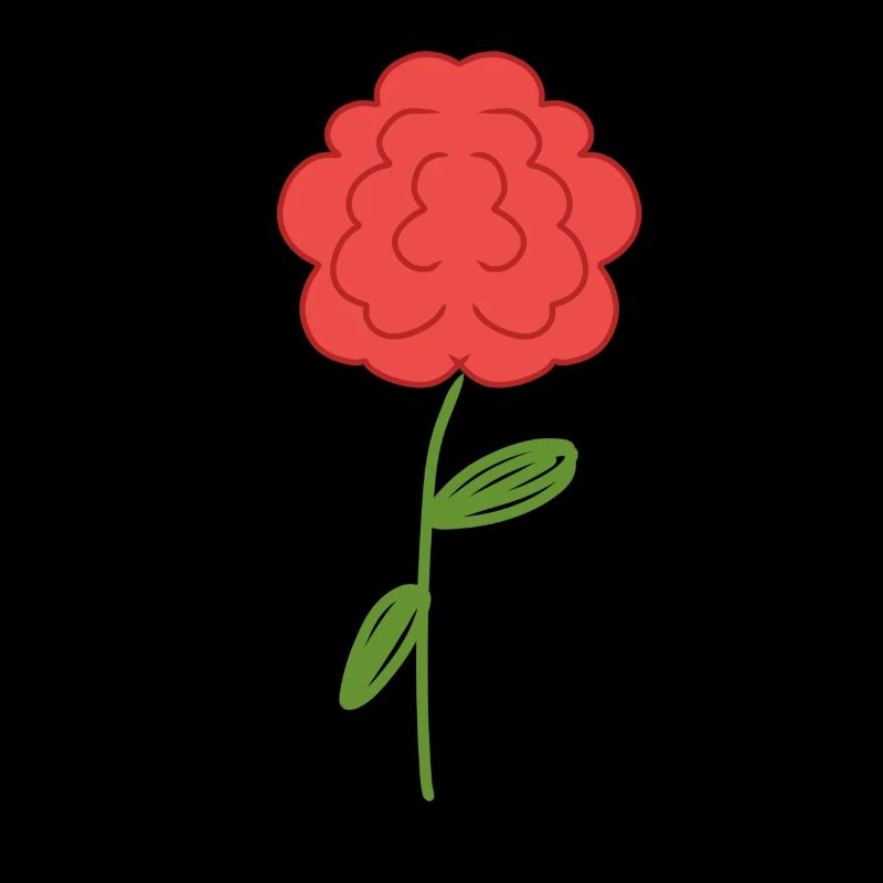 Symbole rouge fleur rose