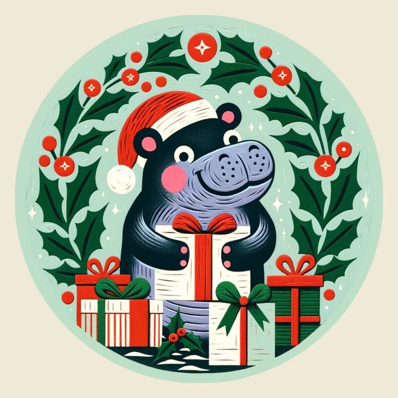 Hippopotame de Noël