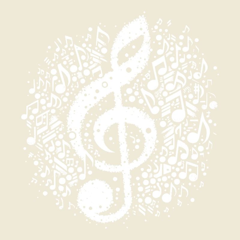 Destroyed Music Notes Floating clef