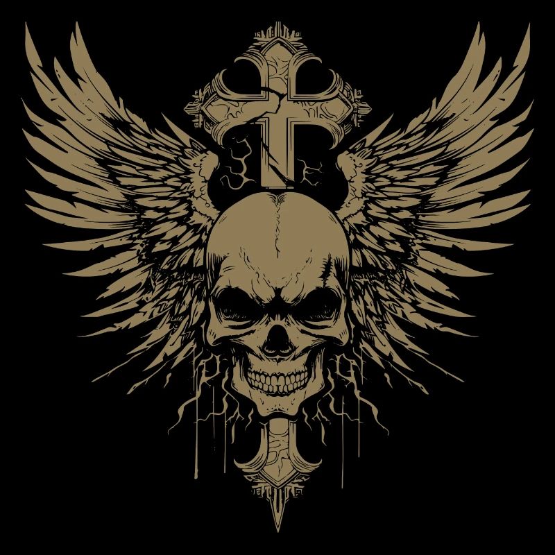 Goth Skull Grunge Cross
