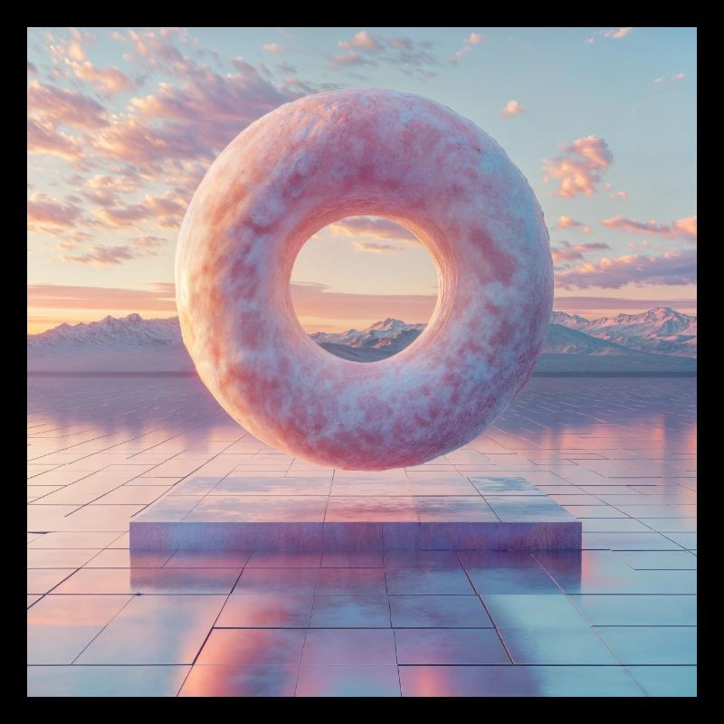 Beignet en lévitation 3D