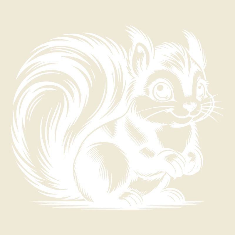 Petit écureuil mignon dessin au crayon