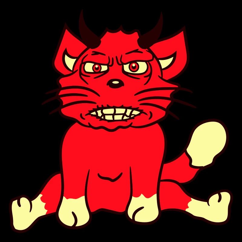 Dämon Monster Katze Halloween Horror Teufel Hörner