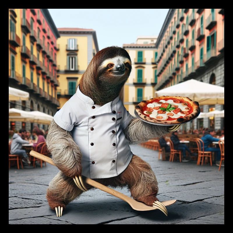 Faultier Pizzabäcker Pizzabäcker Neapel