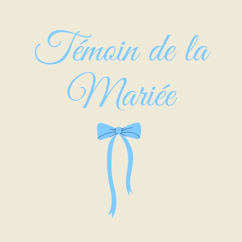 Témoin de la mariée noeud bleu