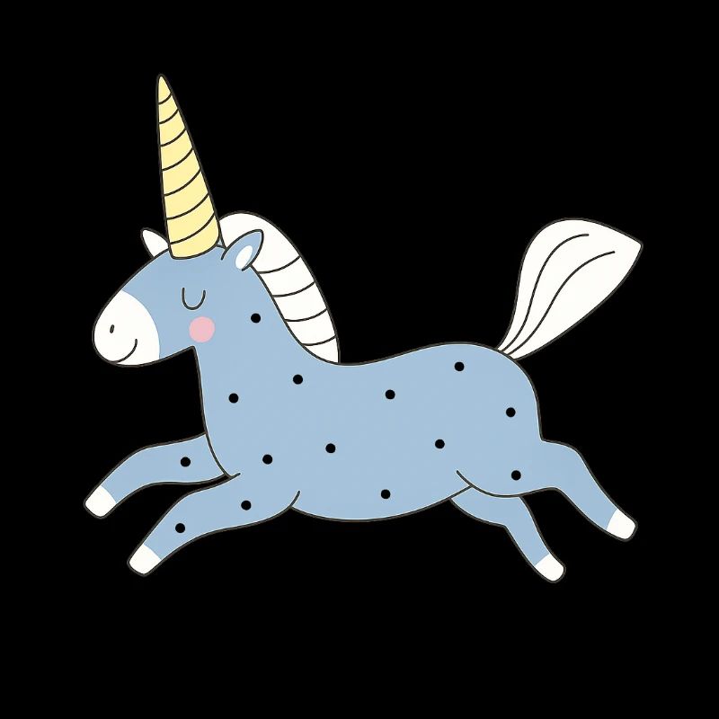 licorne mignonne en bleu