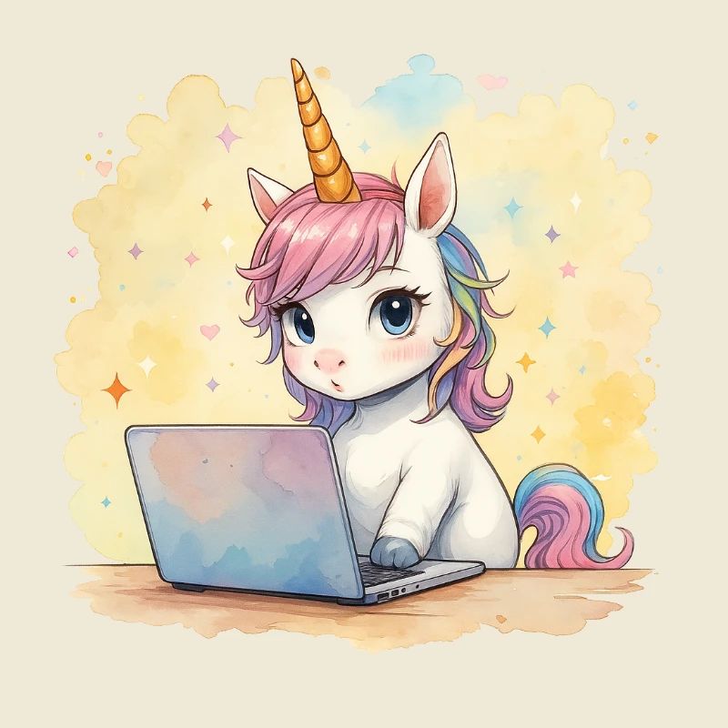 programmierendes Einhorn
