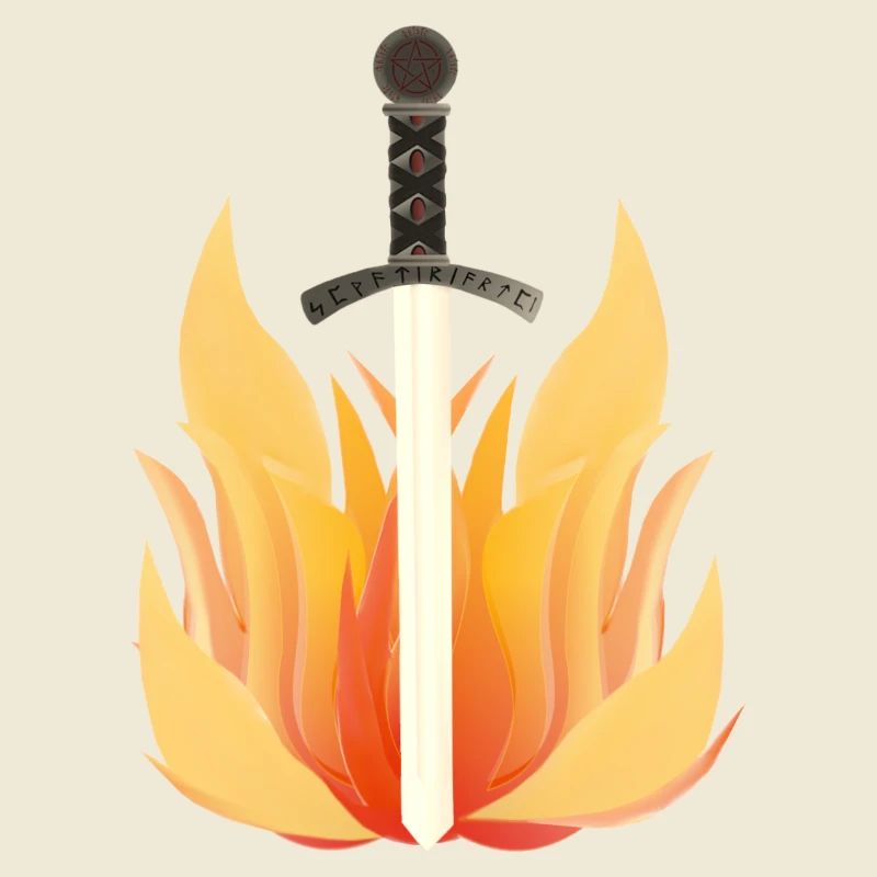 Long Sword with Flame Pattern, Fire Designs