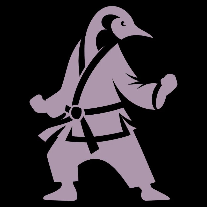 Pinguin Karate Kampfkunst Silhouette