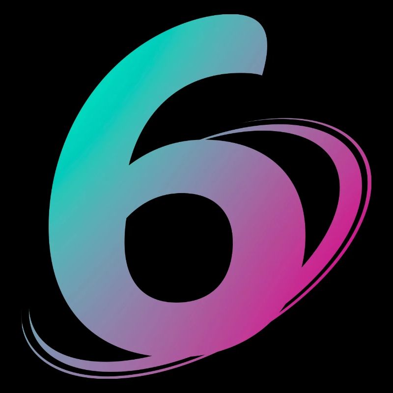 Nummer 6 mehrfarbig