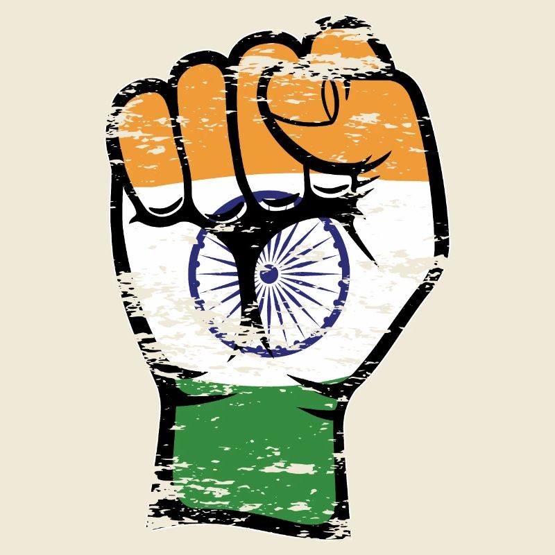 Drapeau de l’Inde Poing Main Symbole utilisé