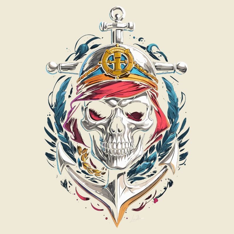 Navy Anchor Skull