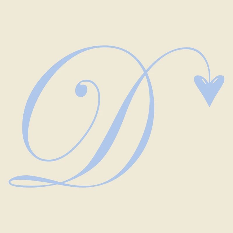 Monogram D Heart Vine