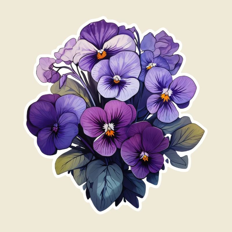 Pensée beaucoup de fleurs