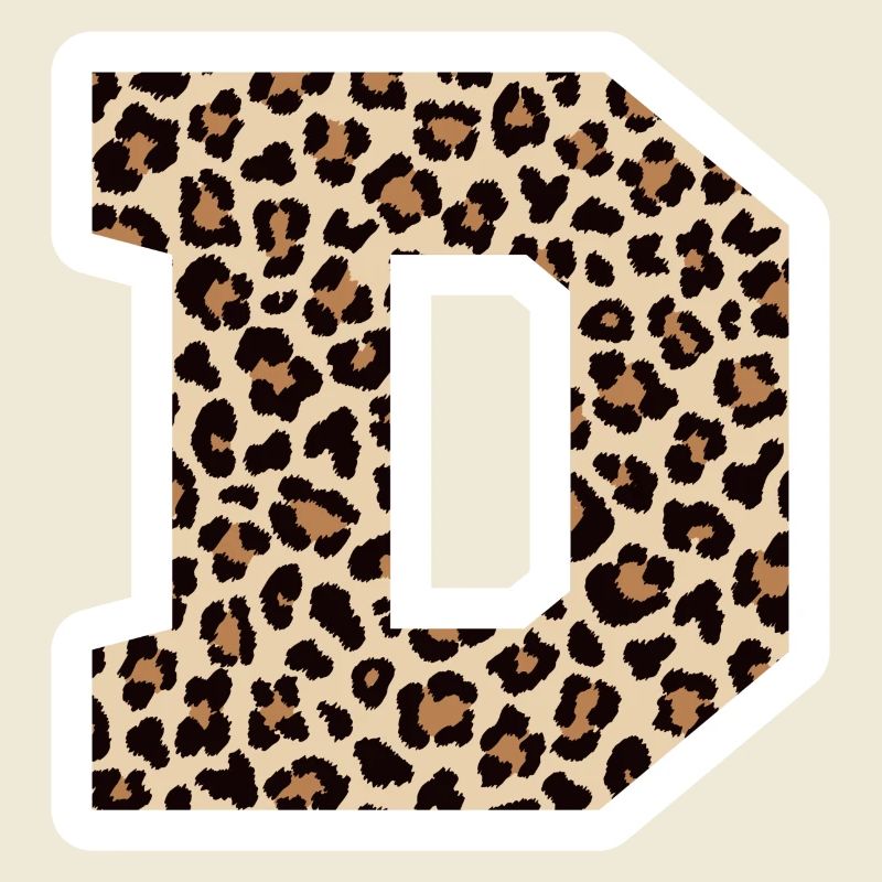 Letter D Leopard Pattern - Birthday Gift Idea