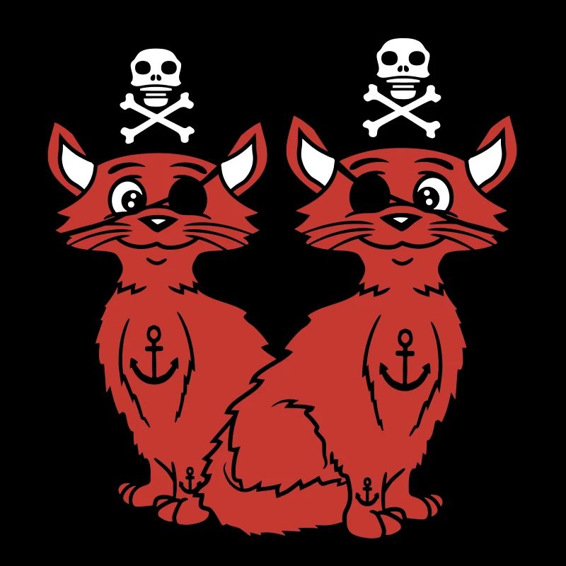 2 Pirate Cats Sabre Buccaneer Eye Patch Team