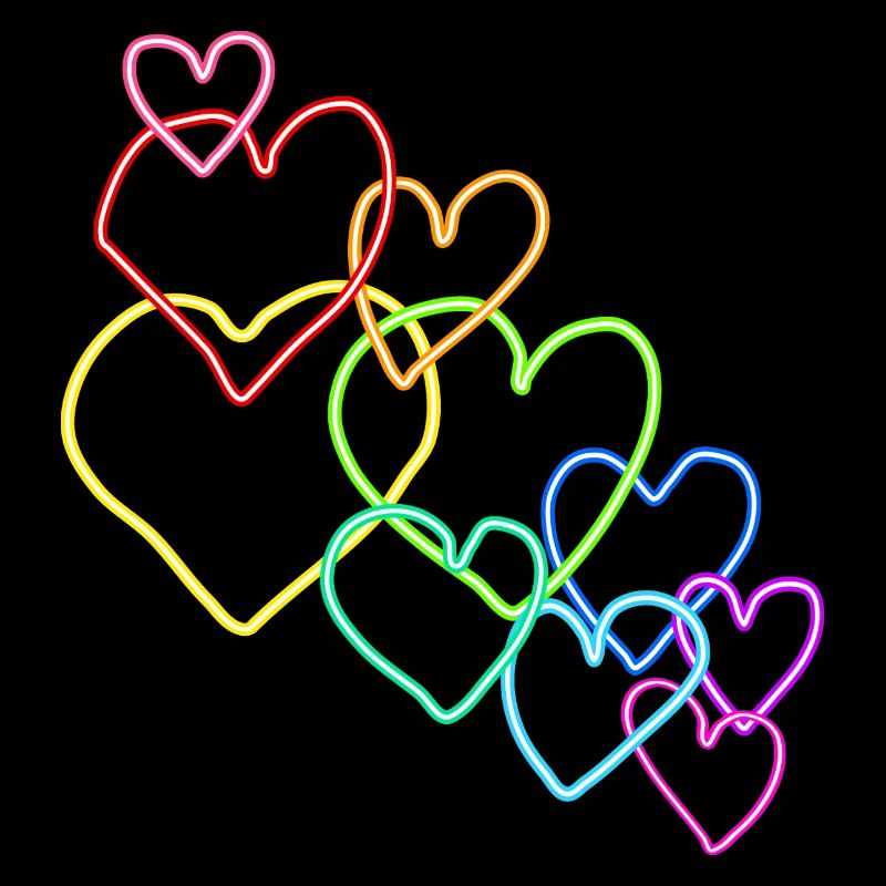 Coeurs colorés Saint-Valentin