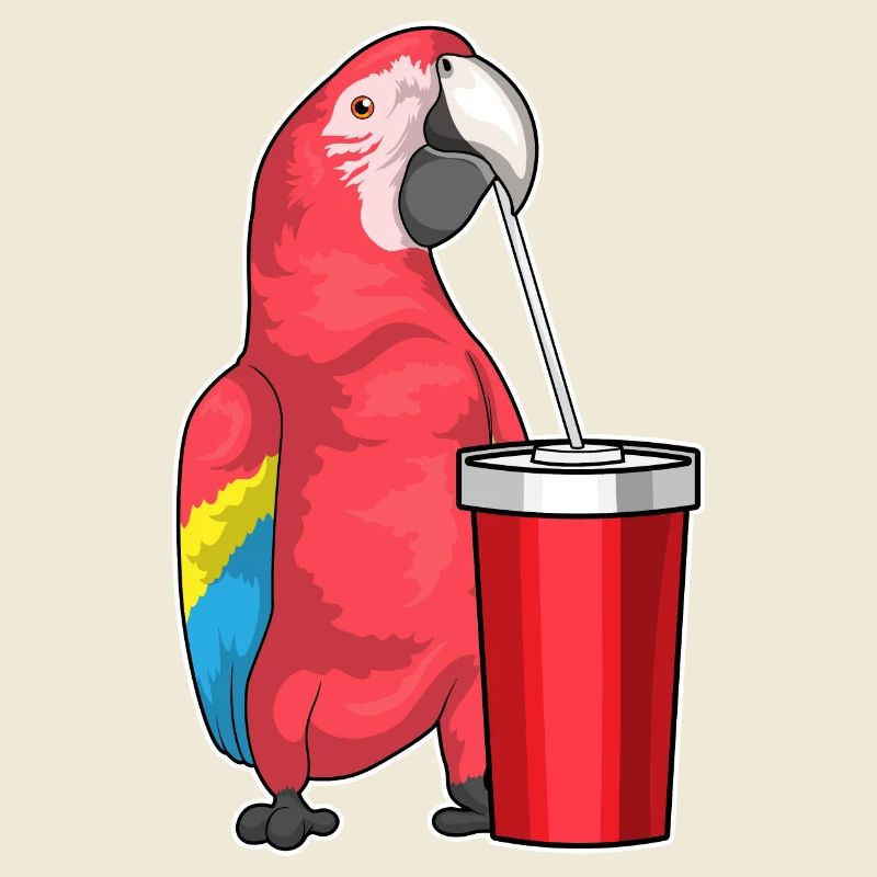 Parrot drinking cup