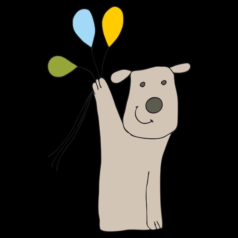 hund mit luftballons
