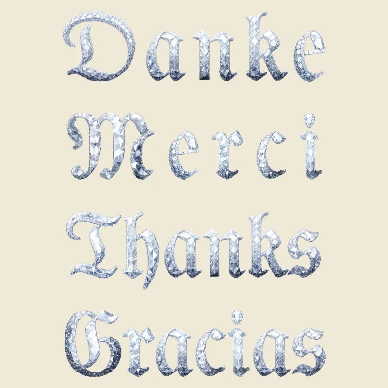 Multilinguale Dankesbotschaft Eiskristall