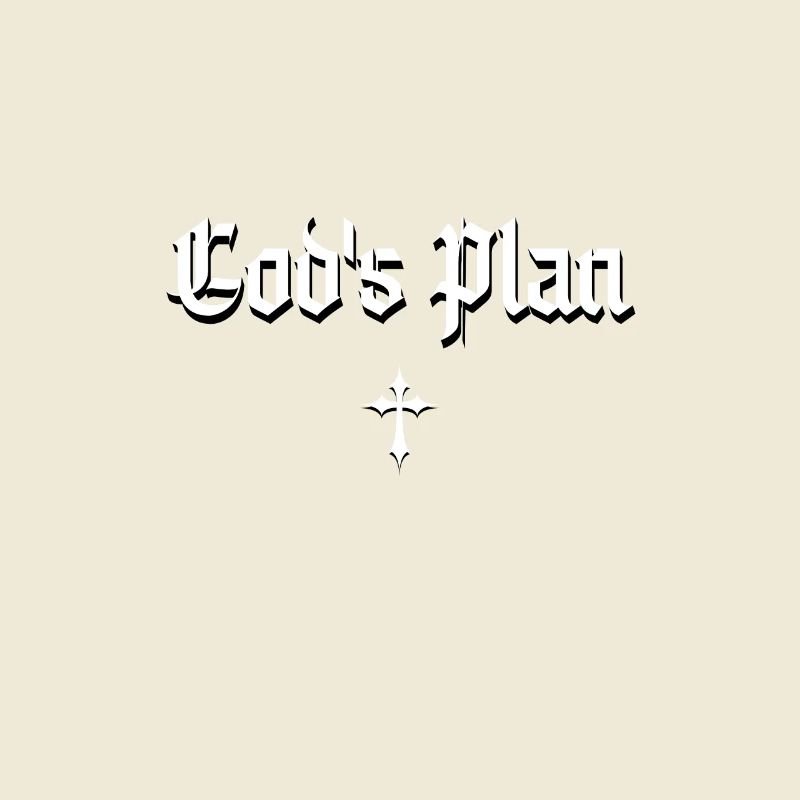 Le plan de Dieu en écriture gothique avec croix