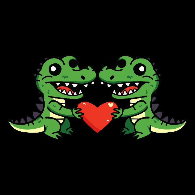 Alligator Paar Valentinstag