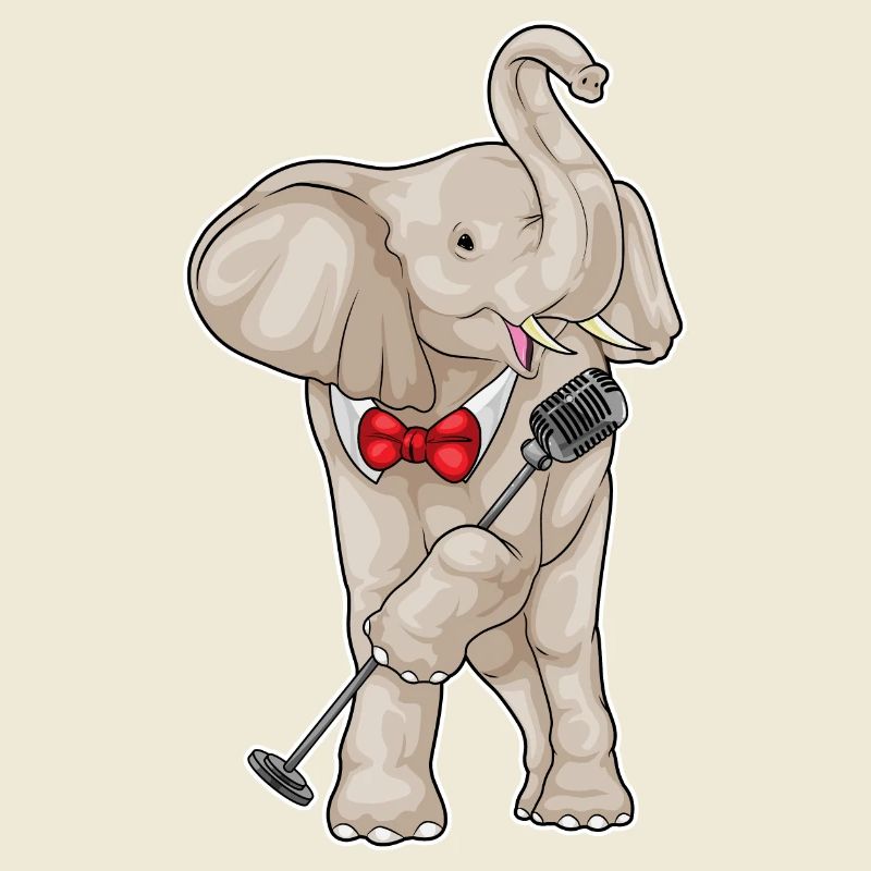 Elephant Singer Microphone Music