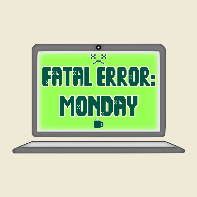 Fatal Error I Hate Mondays Geek Tech Sarcastic