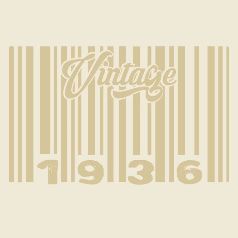 Vintage 1936 Barcode 1936: Year 2025.