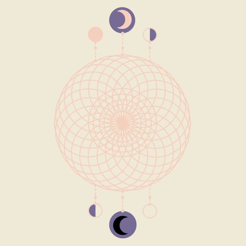 Moon Phases Geometric Pattern