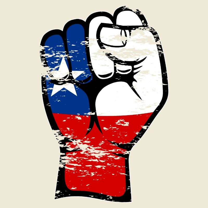 Chile Flagge Faust Hand Symbol used