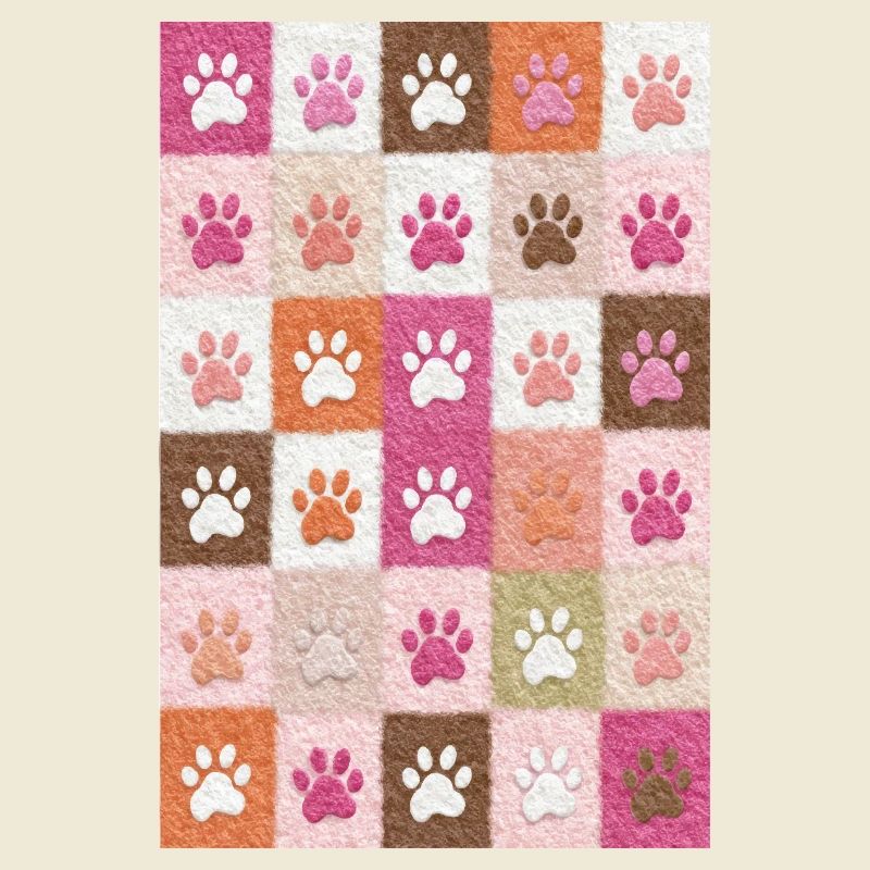 Pfotenabdruck-Patchwork-Plüschfelder