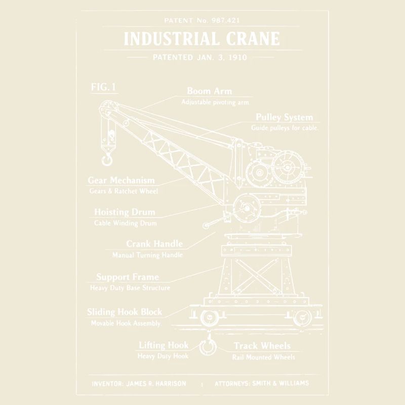 Conception des plans pour une grue industrielle