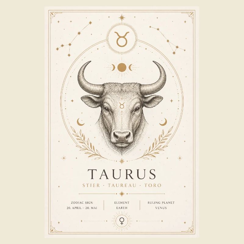 Stier Sternzeichen Kosmos-Illustration