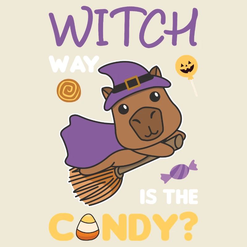 Capybara Hexen Witch way is the candy Happy