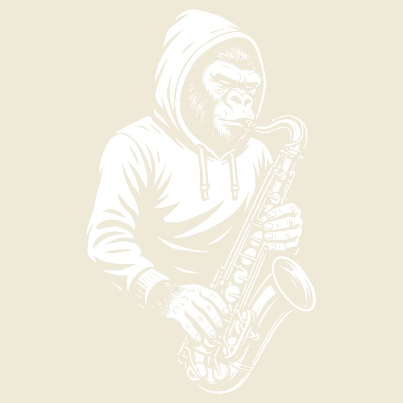 Affe im Kapuzenpullover Saxophon Design